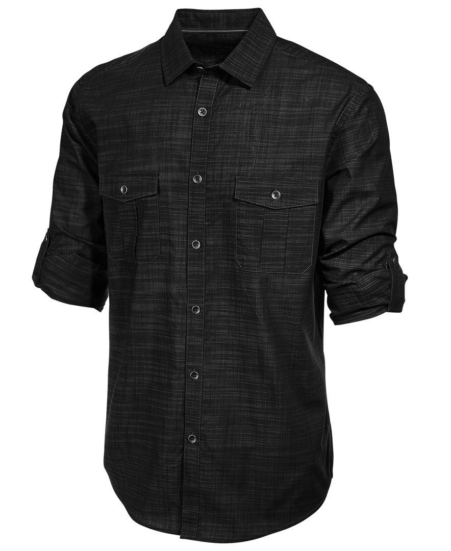 Alfani Men's Long Sleeve Warren Shirt, Only At Macy's in Black for Men